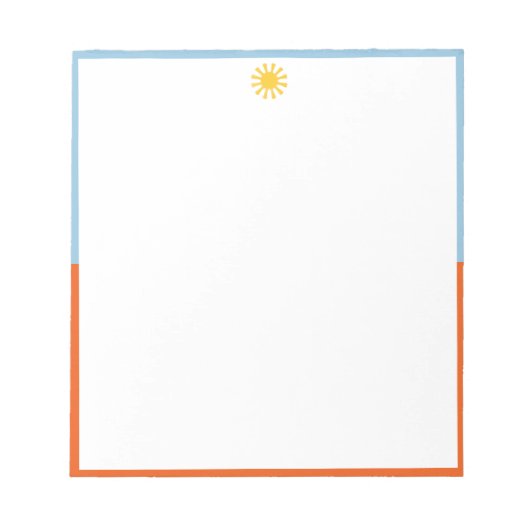 Bloc-notes Soleil levant bleu orange (Devant)