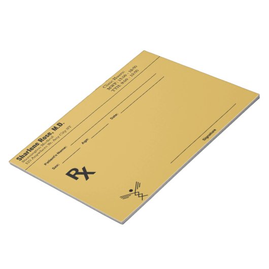 Bloc-notes sur ordonnance personnalisé - RX pour m (Incliné)