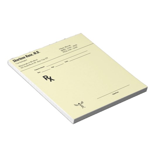 Bloc-notes sur ordonnance personnalisé - RX pour m (Incliné)