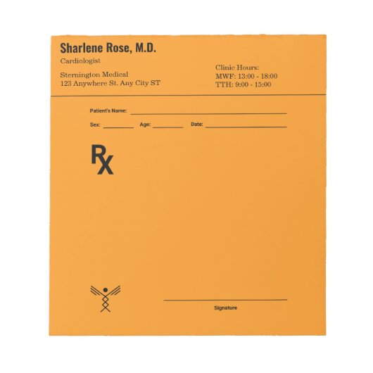 Bloc-notes sur ordonnance personnalisé - RX pour m (Devant)