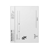 Bloc-notes sur ordonnance personnalisé - RX pour m (Tourné)