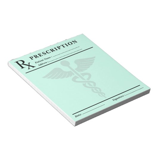 Bloc-notes sur ordonnance personnalisé - RX pour m (Incliné)