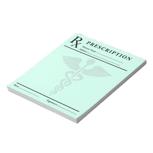 Bloc-notes sur ordonnance personnalisé - RX pour m (Tourné)