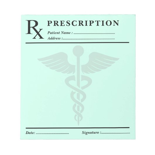 Bloc-notes sur ordonnance personnalisé - RX pour m (Devant)