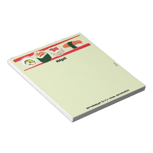 Bloc-notes sushi personnalisé (Incliné)