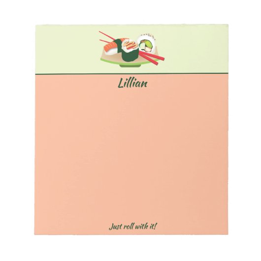 Bloc-notes sushi personnalisé (Devant)