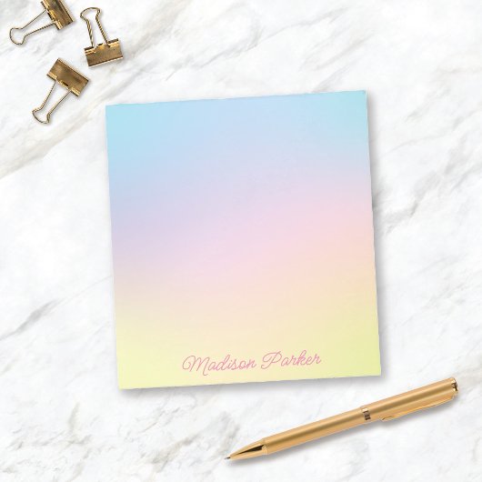 Bloc-notes Sweet Pastel Ombré Personnalisé pour le