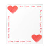 Bloc-notes Swet Heart 'love' (Devant)