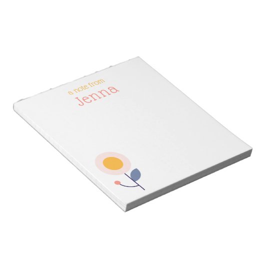 Bloc-notes tendance moderne tendance "A Note From" (Incliné)