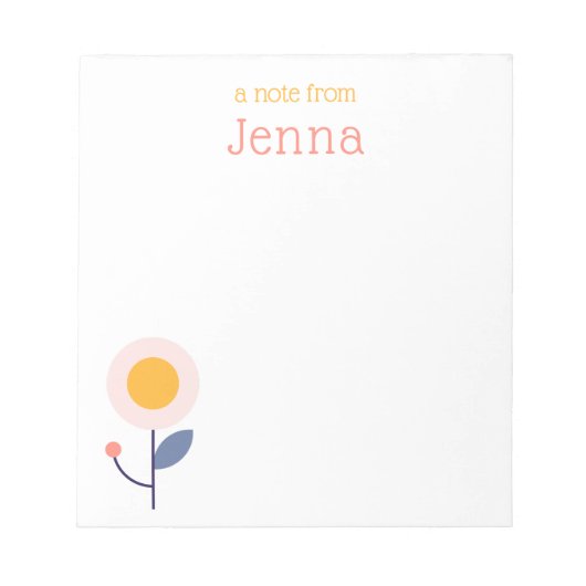 Bloc-notes tendance moderne tendance "A Note From" (Devant)