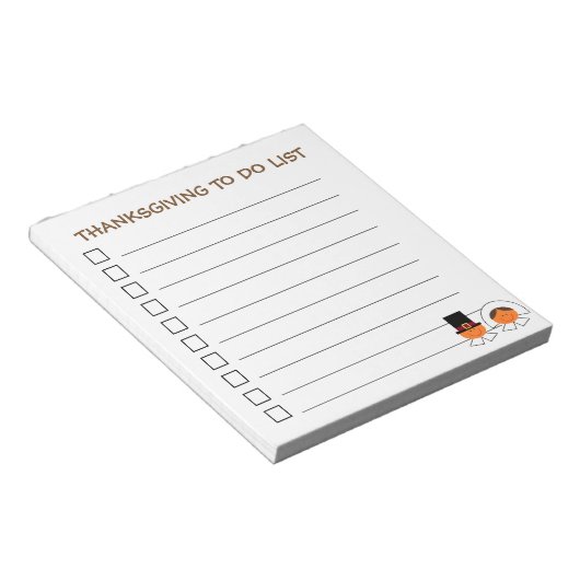 Bloc-notes "Thanksgiving To Do List" (Incliné)