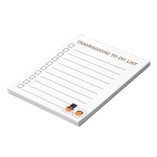 Bloc-notes "Thanksgiving To Do List" (Tourné)