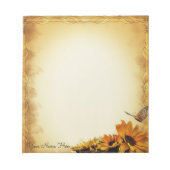 Bloc-notes tournesol et papillons (Devant)