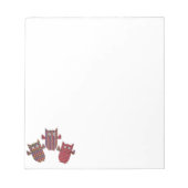 Bloc-notes Trois Chouettes Rouges (Devant)