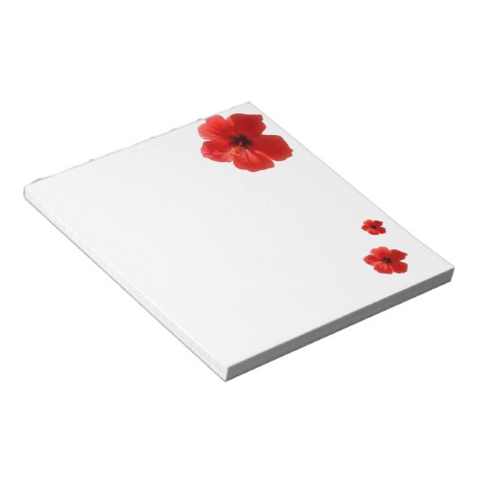 Bloc-notes tropical rouge Hibiscus floral (Incliné)