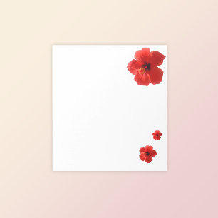 Bloc-notes tropical rouge Hibiscus floral