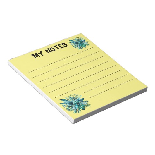 Bloc-notes tropical vert verdoyant (Incliné)