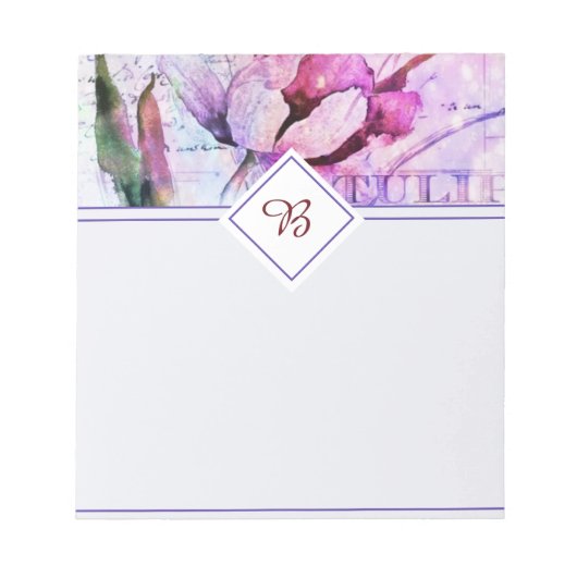 Bloc-notes tulipe aquarelle (Devant)