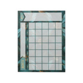 Bloc-notes turquoise et Gold Floral Perpetal Calen (Tourné)