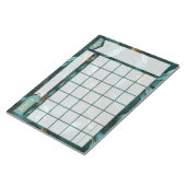 Bloc-notes turquoise et Gold Floral Perpetal Calen (Incliné)