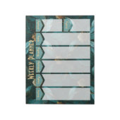 Bloc-notes turquoise et Gold Floral Weekly Planner (Tourné)