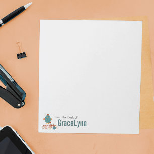 Bloc-notes turquoise et rouille Champion du poulet