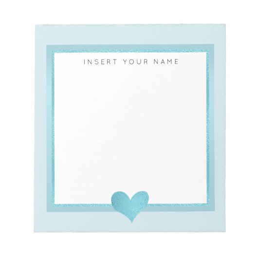 Bloc-notes Turquoise Foil 5,5 pouces x 6 pouces (Devant)