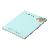 Bloc-notes Turquoise rétro Coral Orange (Tourné)