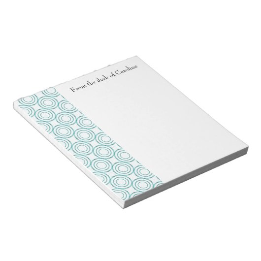 Bloc-notes turquoise Vintage Motif (Incliné)