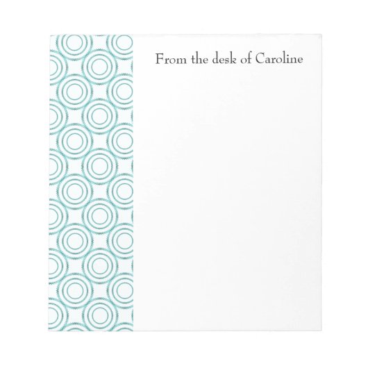 Bloc-notes turquoise Vintage Motif (Devant)