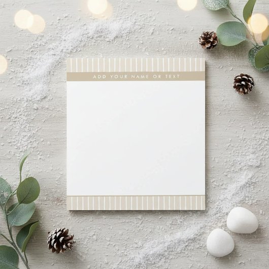 Bloc-notes uni et rayé beige clair Moderne