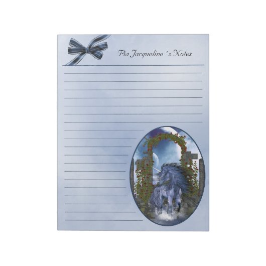 Bloc-notes Unicorne 1 bleu 11x8,5 (Tourné)