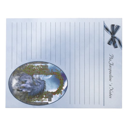 Bloc-notes Unicorne 1 bleu 11x8,5 (Devant)