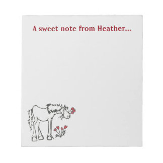Bloc-notes Valentine Horse personnalisé