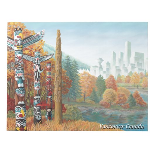 Bloc-notes Vancouver Totem Poteaux Souvenir (Devant)