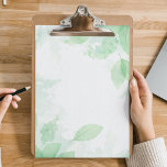 Bloc-notes végétal Feuille vert<br><div class="desc">Bloc-notes personnalisé avec design botanique feuille vert sur papier de haute qualité. Comprend 40 pages détachées avec support en carton pour une écriture robuste.</div>