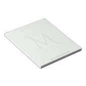 Bloc-notes vert clair Fade Monogramme moderne (Incliné)