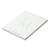 Bloc-notes vert clair Fade Monogramme moderne (Tourné)