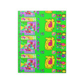 Bloc-notes vert clair multimotif (Tourné)