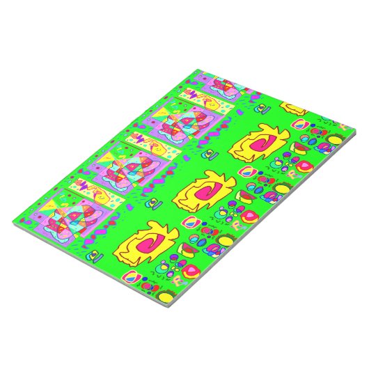 Bloc-notes vert clair multimotif (Incliné)