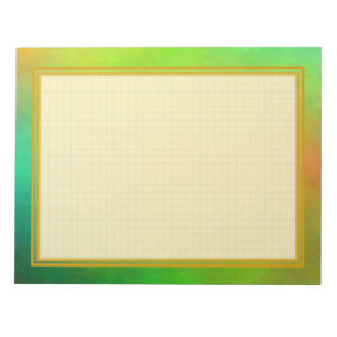 Bloc-notes vert du plasma rayé par grille 8.5x11