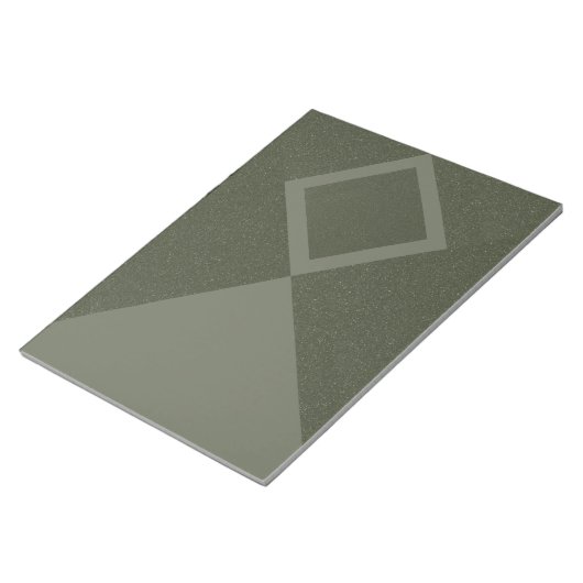 Bloc-notes vert en mousse de pointe en diamant géo (Incliné)