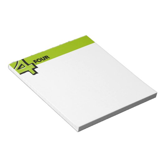 Bloc-notes vert numéro 4 (Incliné)