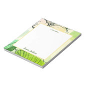 Bloc-notes vert personnalisé et floral de pêche (Tourné)