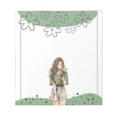 Bloc-notes vert simple Anime Boho (Devant)