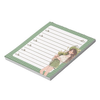 Bloc-notes vert simple Anime Boho