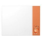 Bloc-notes vierge avec motif de chaton roux. (Devant)