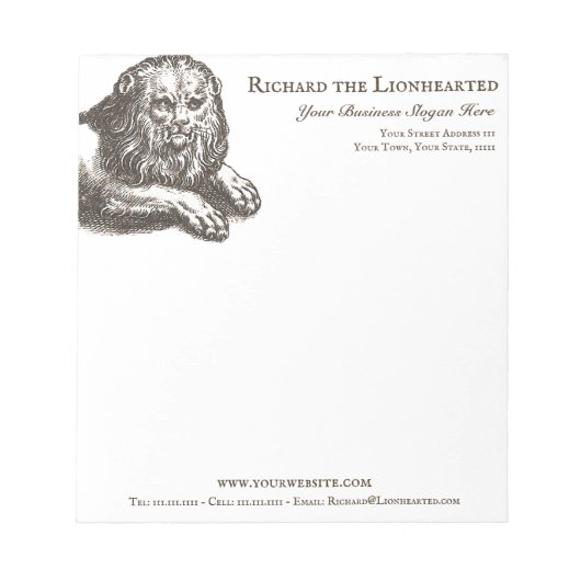 Bloc-notes vintage Lion élégant (Devant)