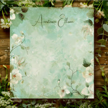 Bloc-notes vintage vert aquarelle