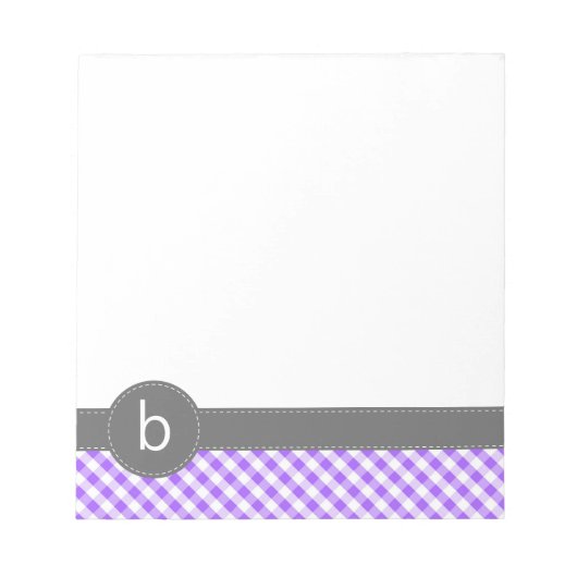 Bloc-notes violet En vichy Motif (Devant)